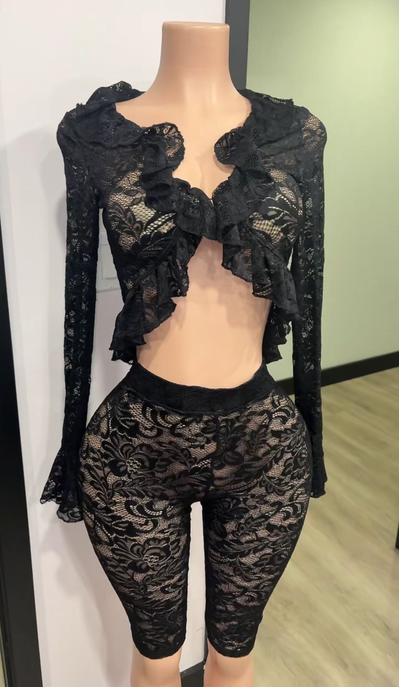 Midnight Lace 2-Piece Set – Black