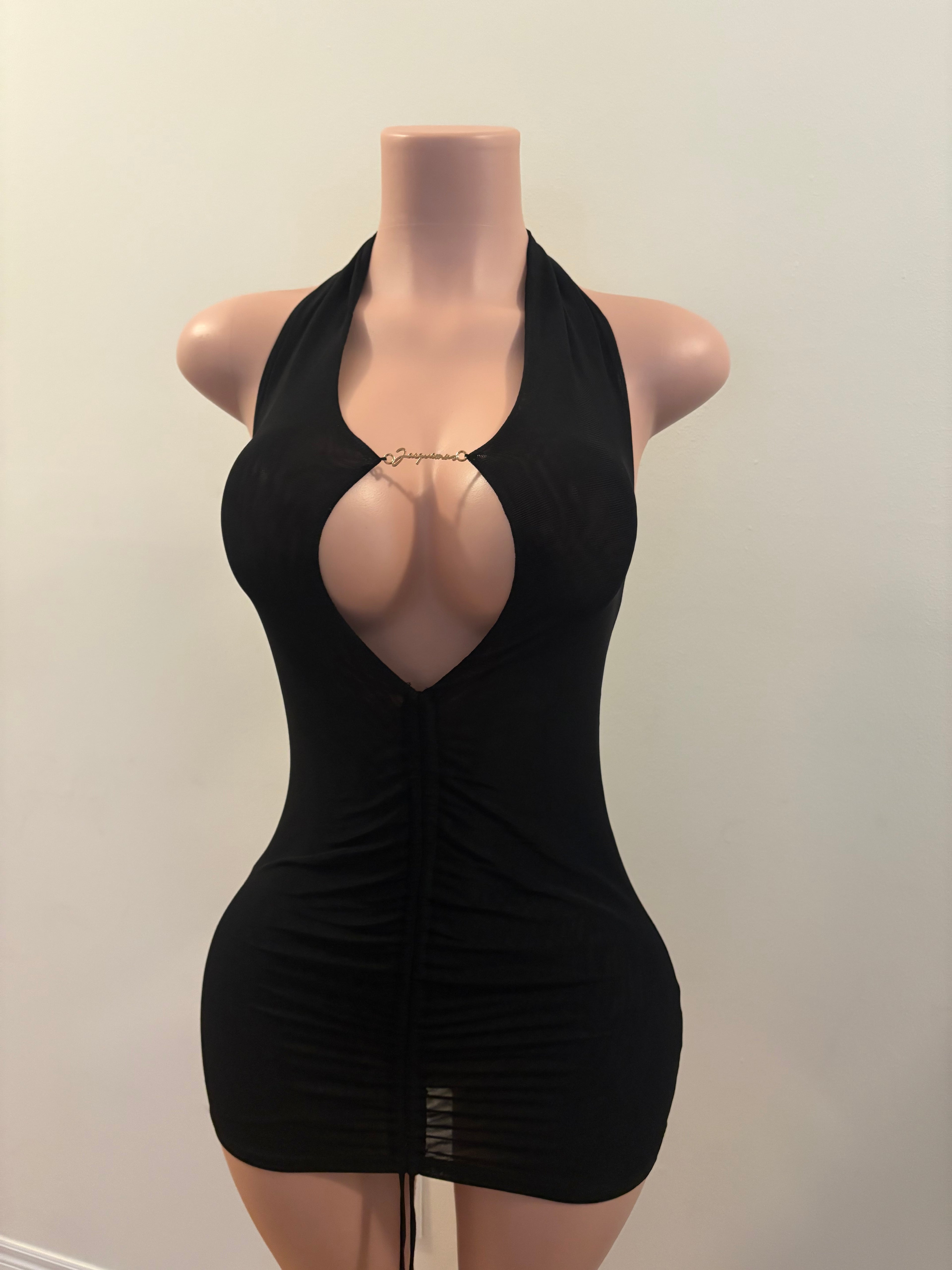 Midnight Secret Halter Mini Dress