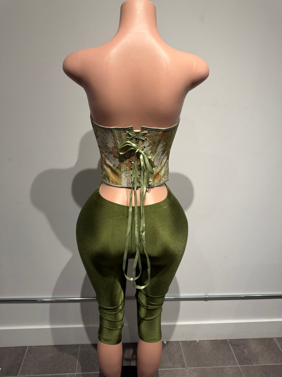 Olive Tapestry Corset Set