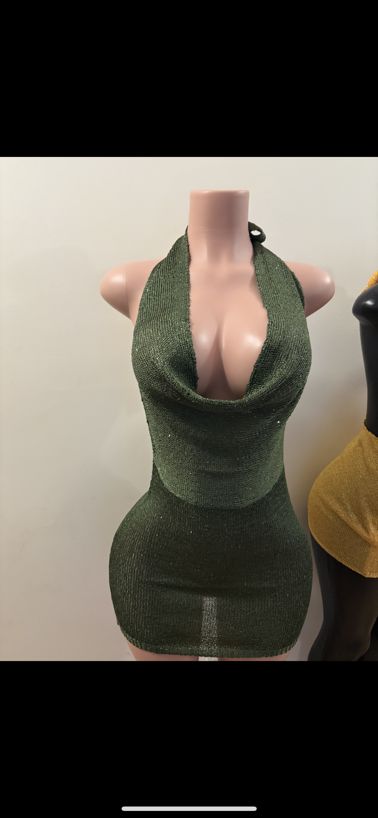 Emerald Nights Halter Dress