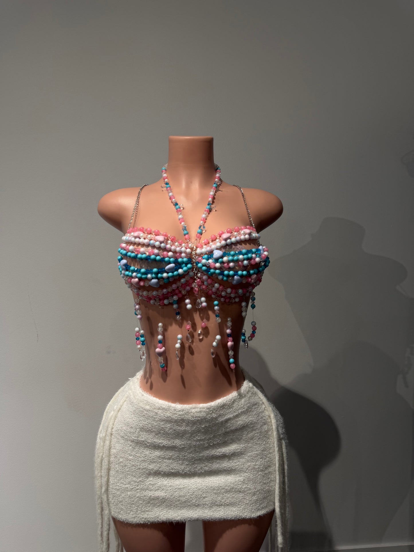 Cotton Candy Drip Beaded Festival Top