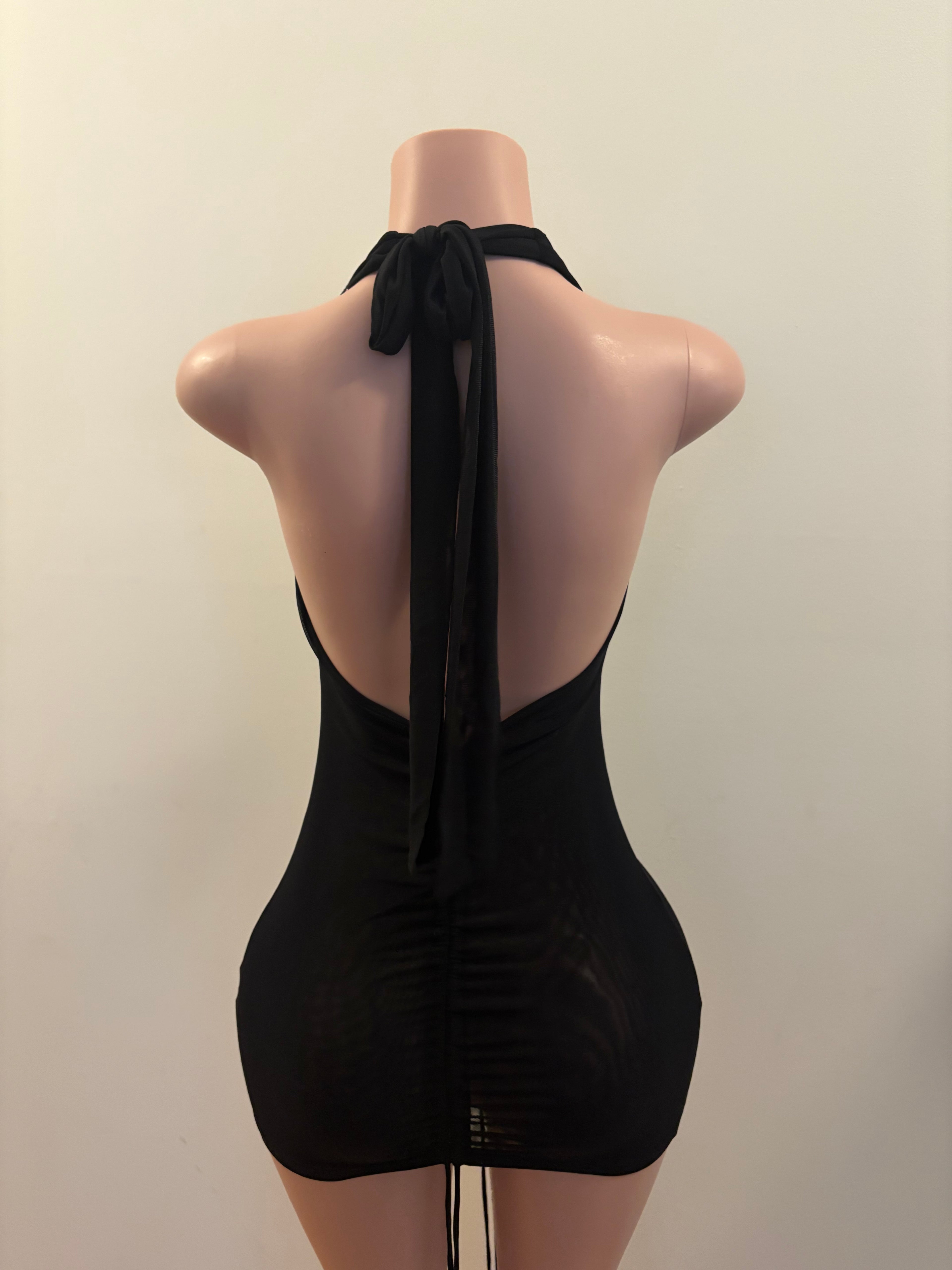 Midnight Secret Halter Mini Dress