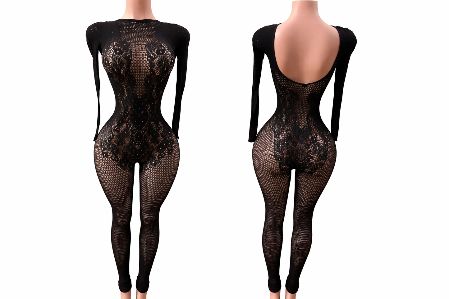 Midnight Mesh Lace Bodysuit