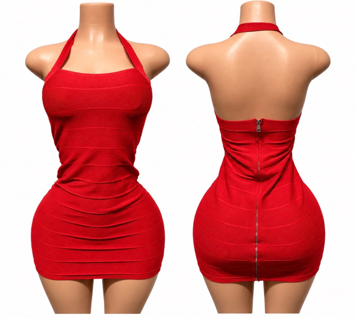 Red Halter Mini Dress