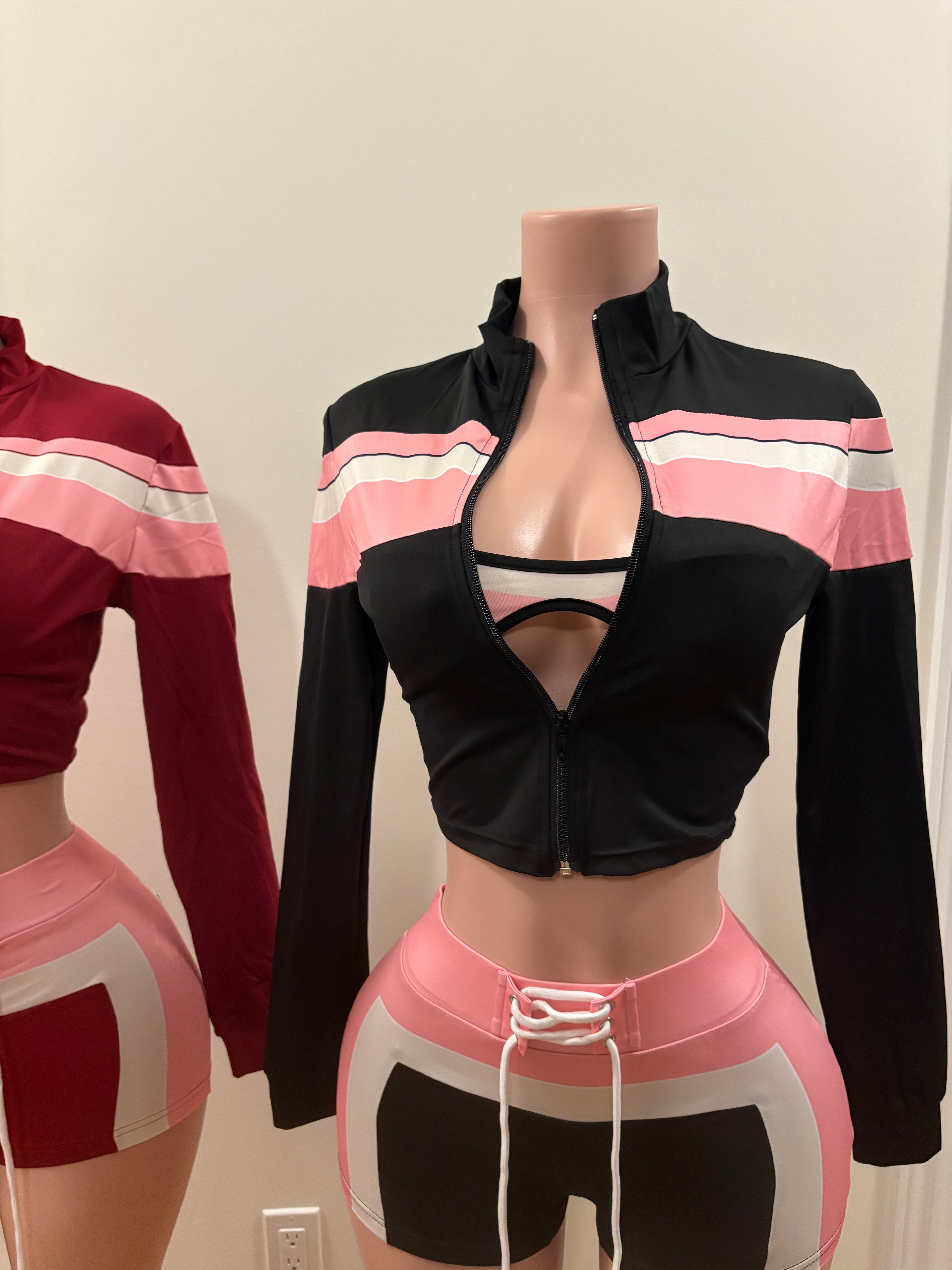 Colour Block Zip-Up Two Piece Set ‼️