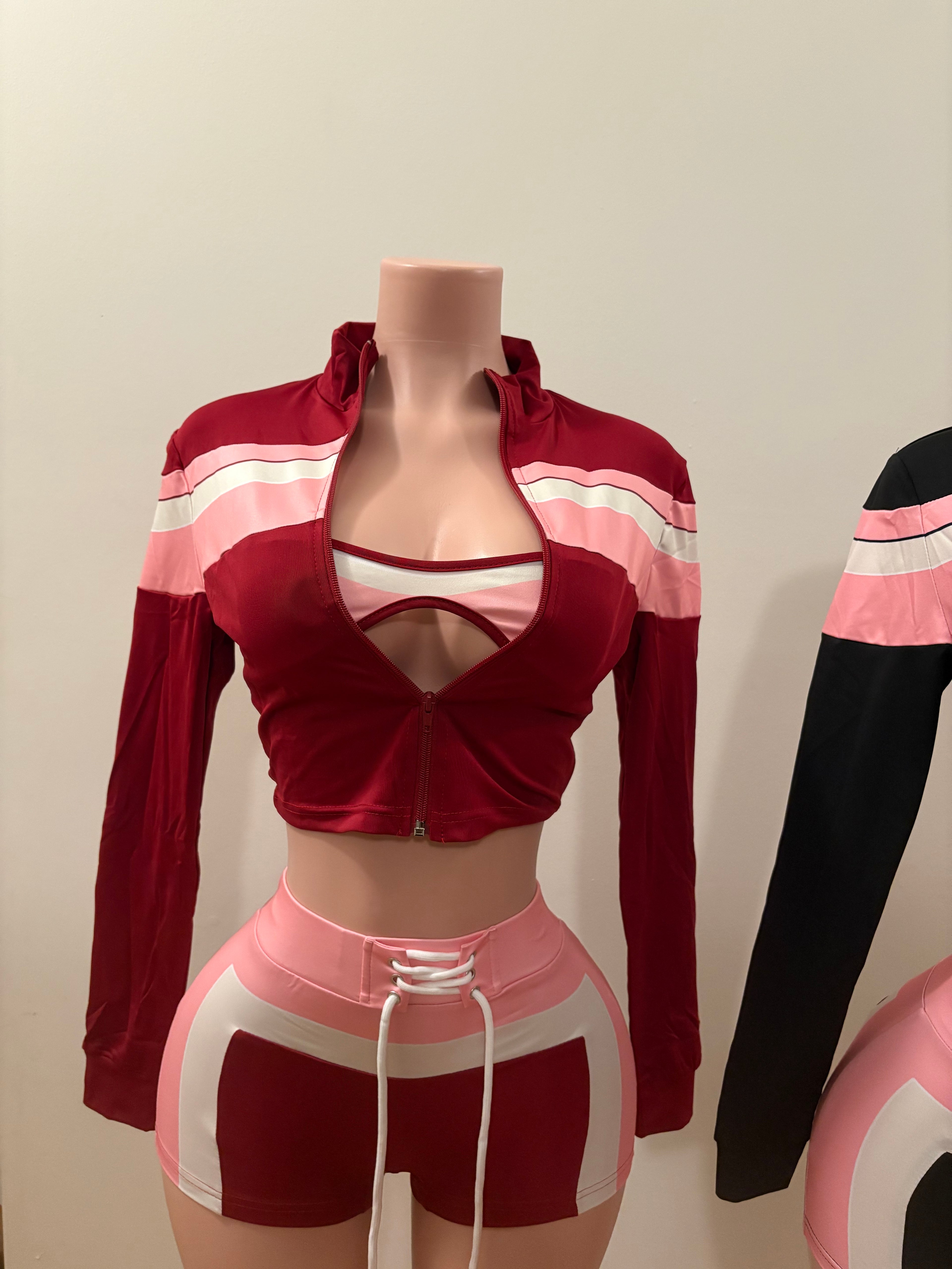 Colour Block Zip-Up Two Piece Set ‼️