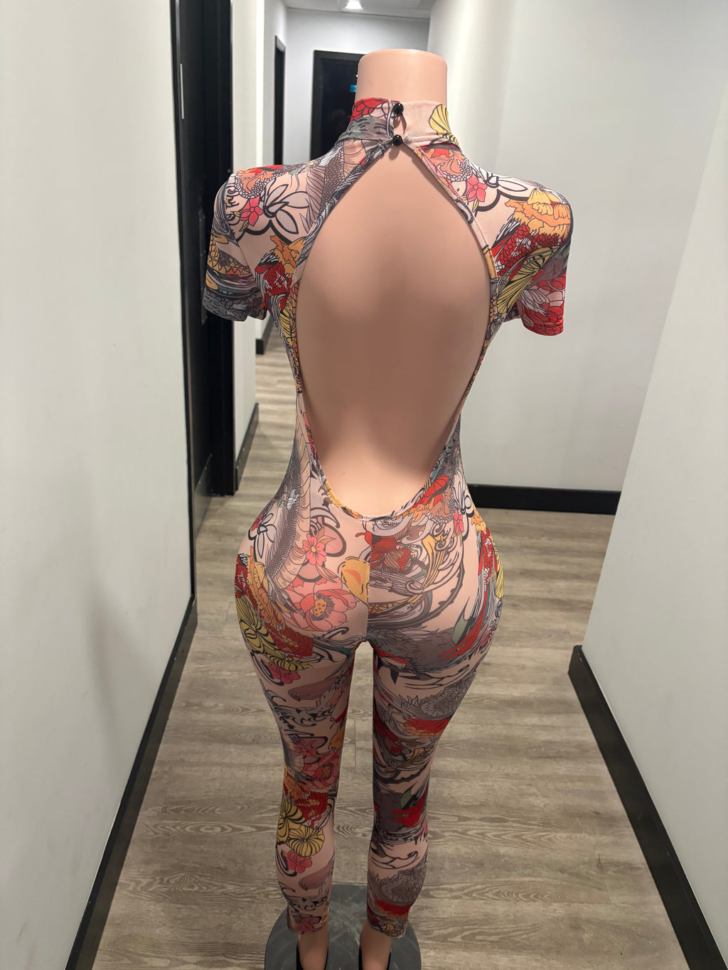 Tattoo Body Mesh Jumpsuit