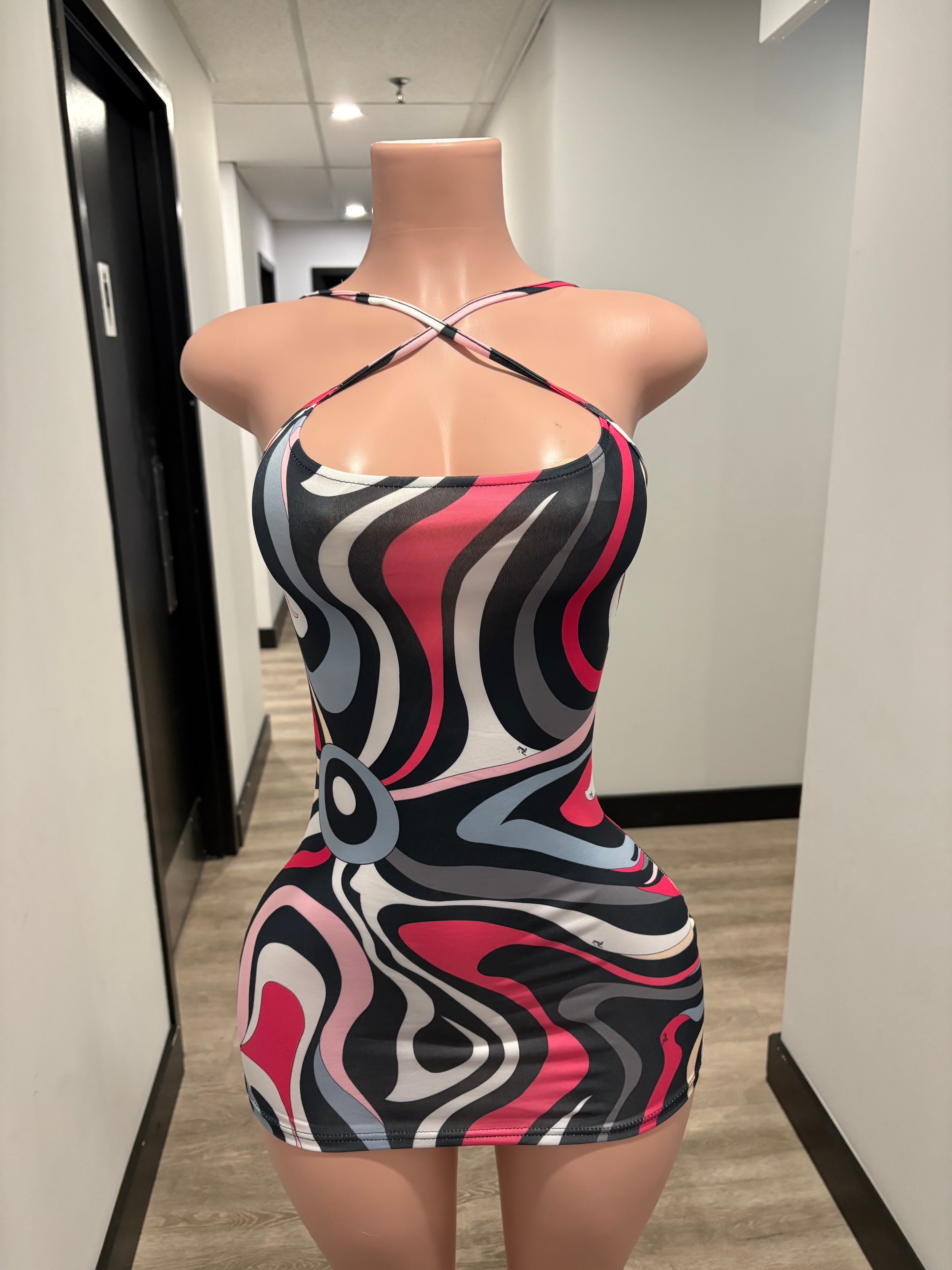 Retro Waves Mini Dress