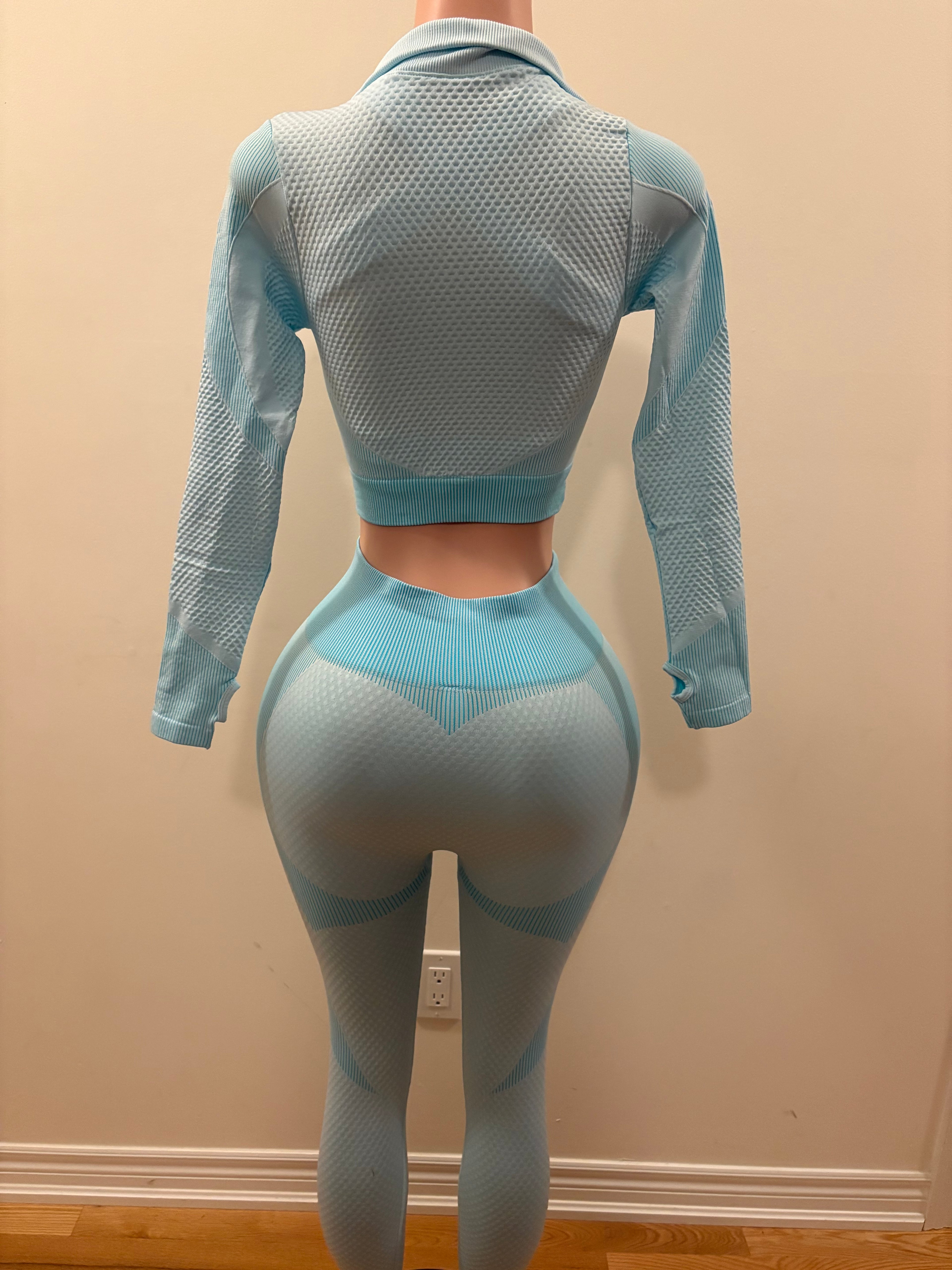 Ice Blue Textured 3-Piece Set