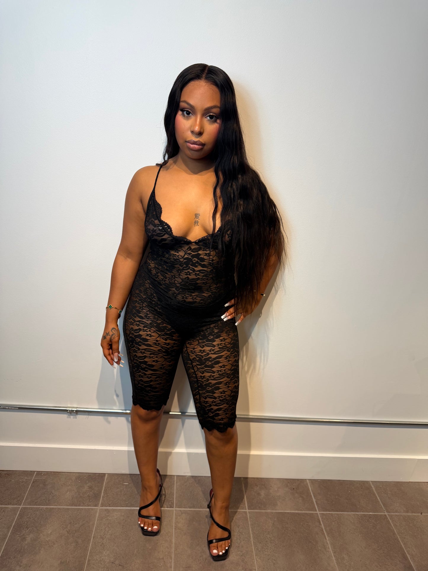 Midnight Lace Romper
