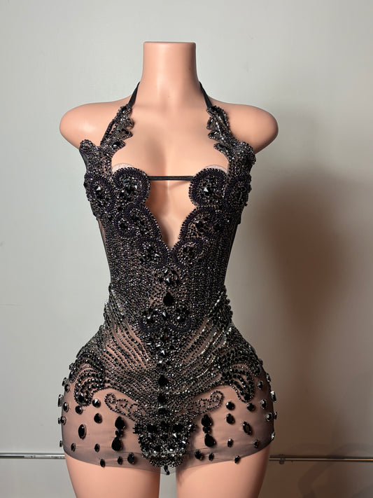 Black Diamond Fantasy Mini Dress
