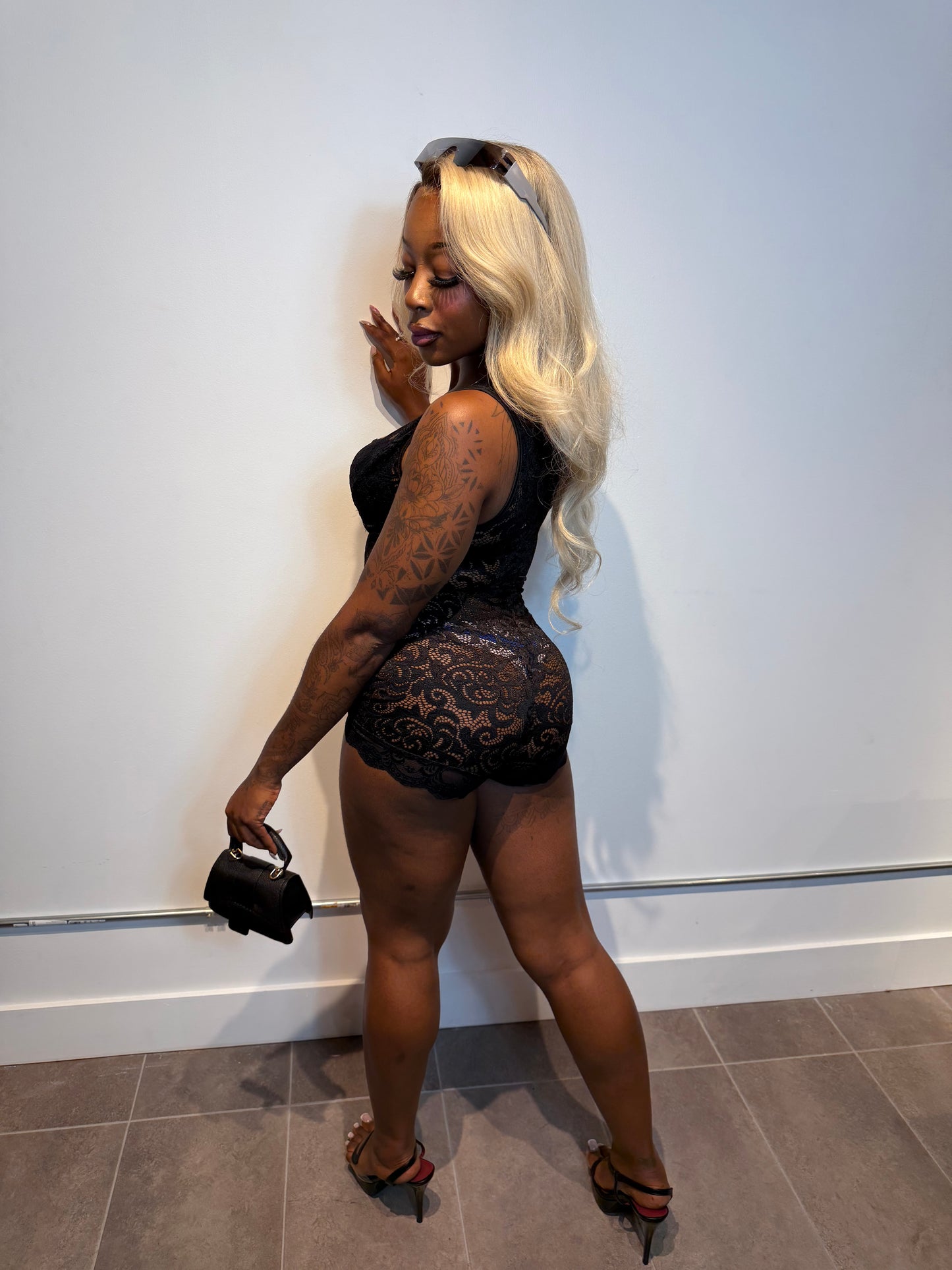 Midnight Romance Lace Romper