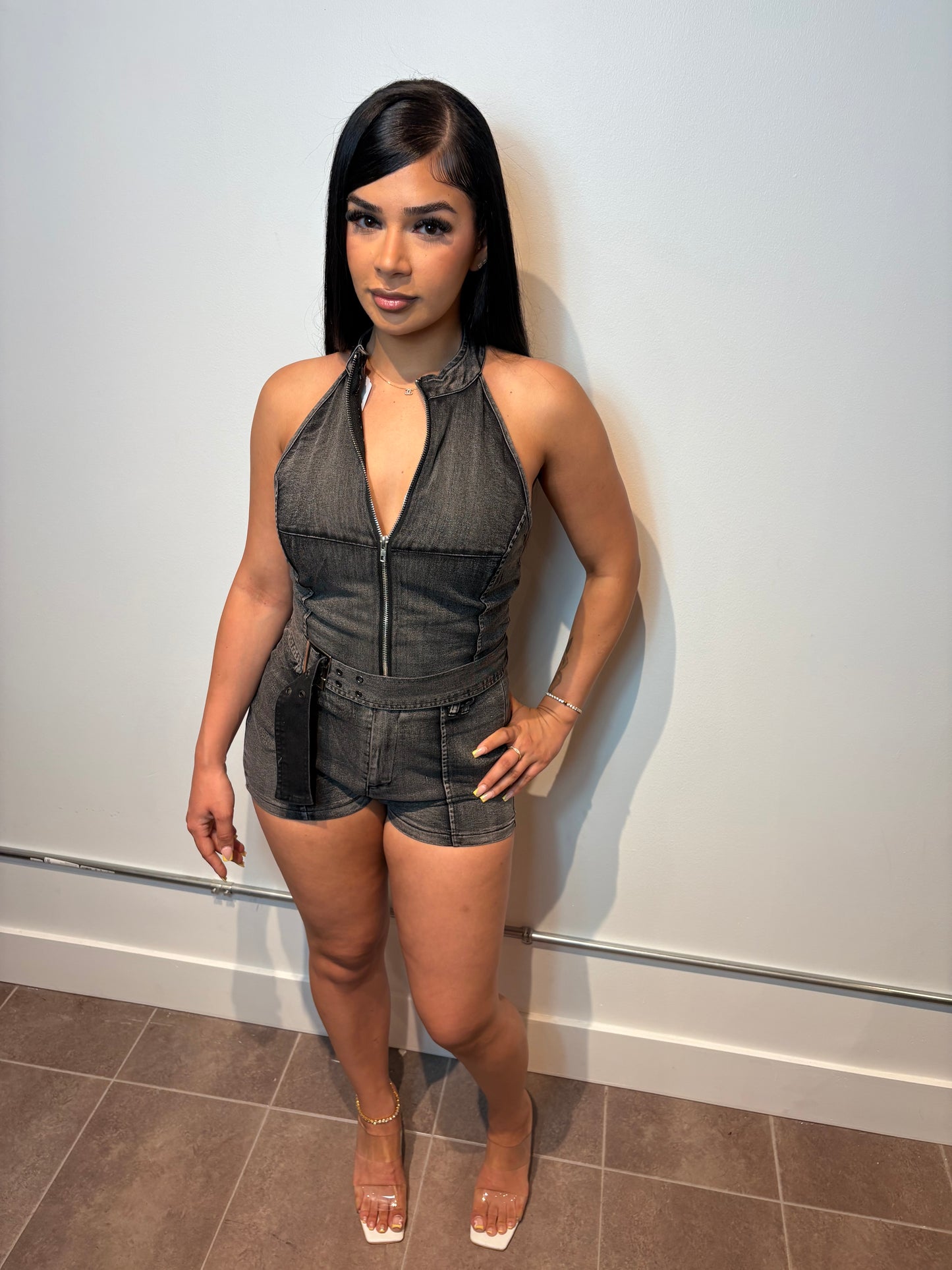Midnight Moto Denim Set