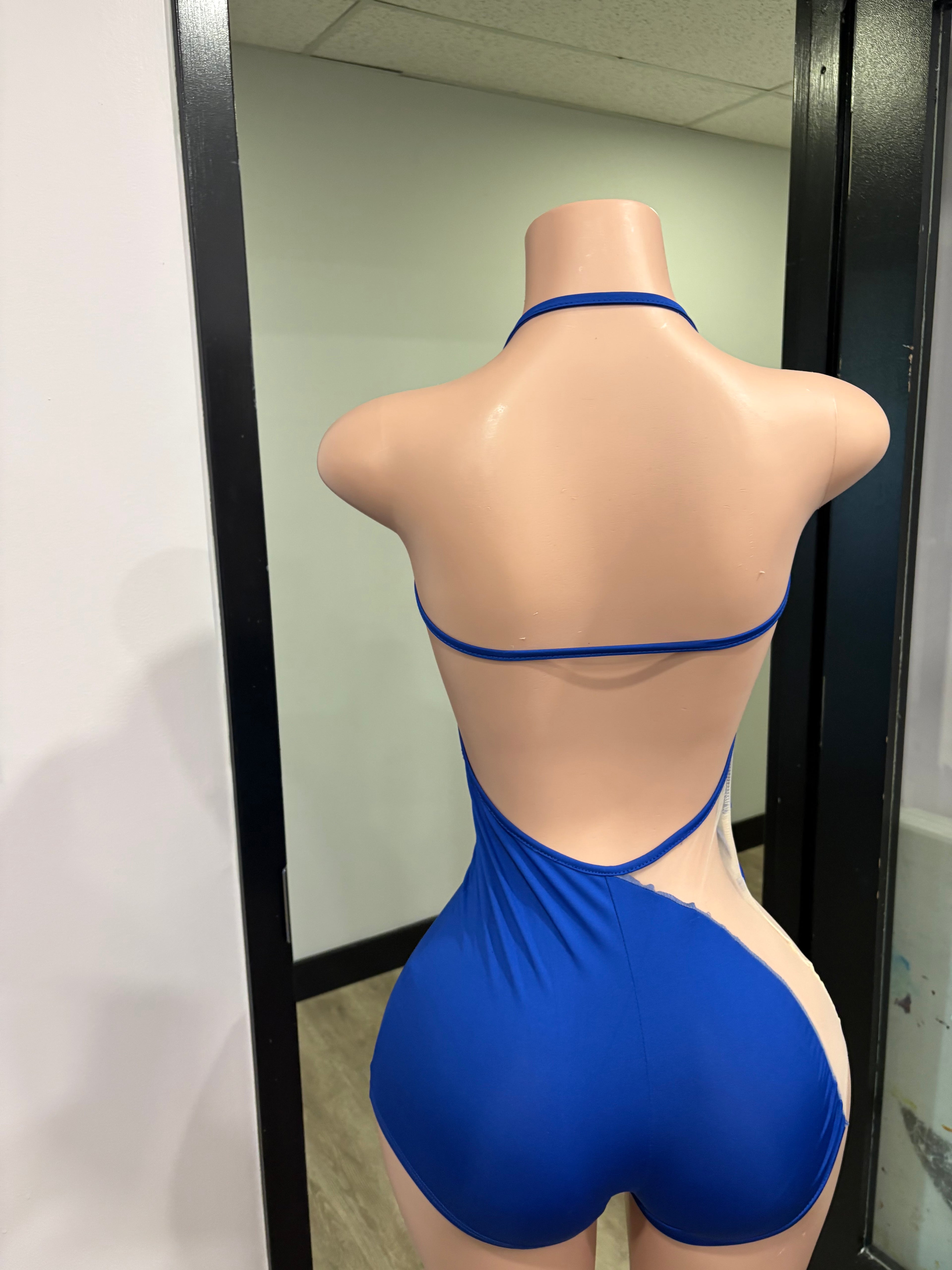 Royal Blue Mesh Romper