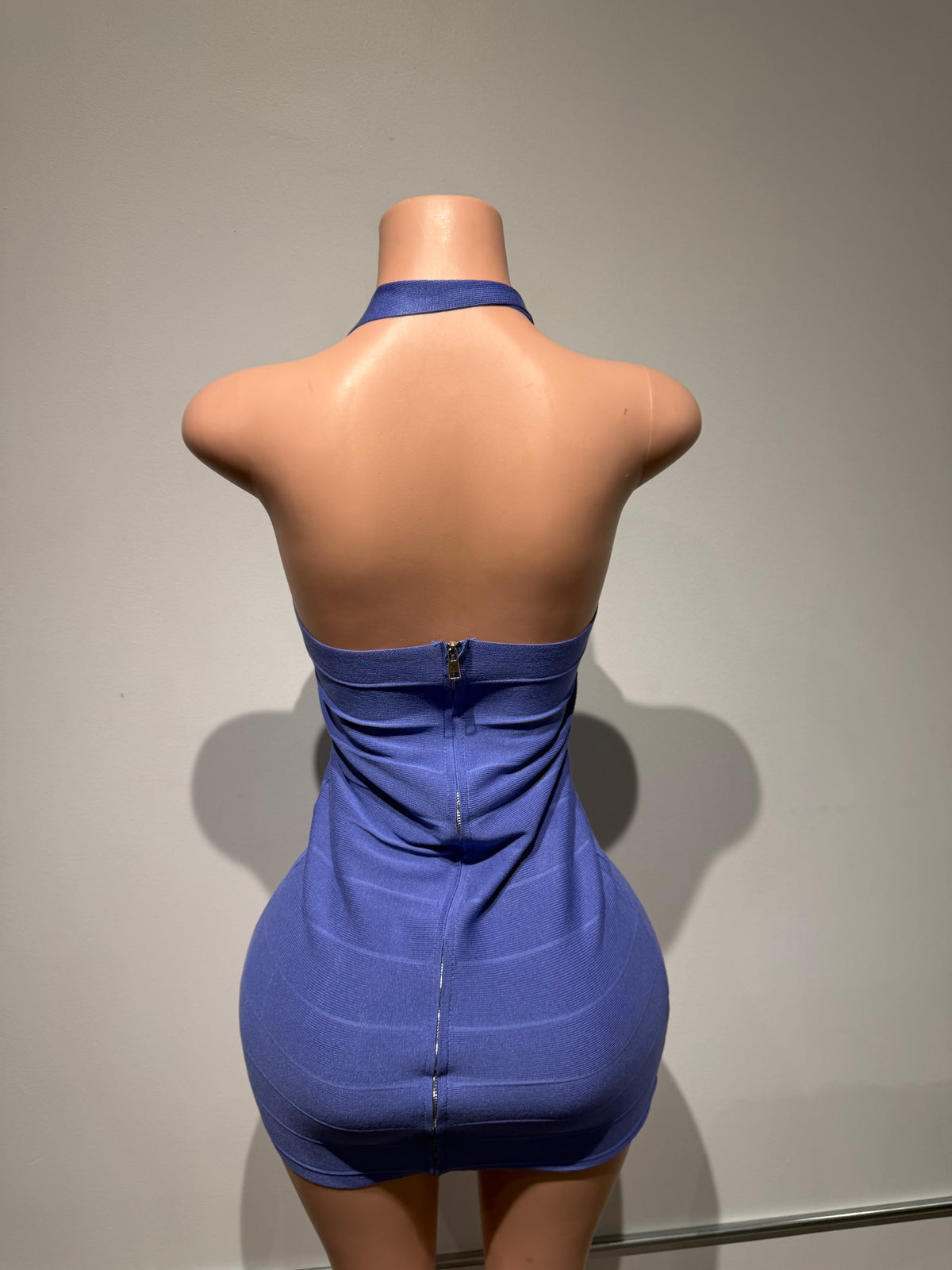 Blue Halter Mini Dress