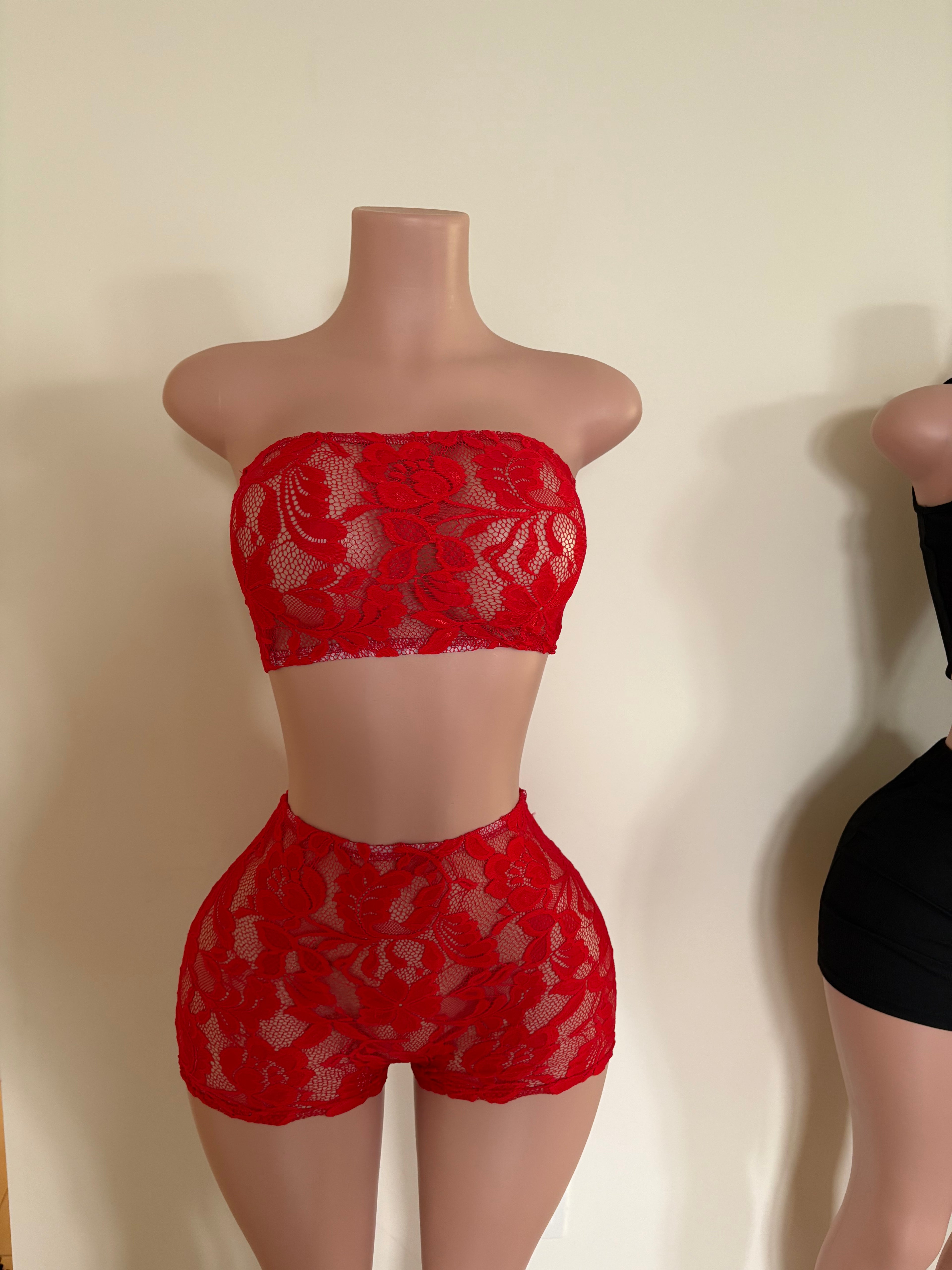 ❤️ Red Lace Romance Set