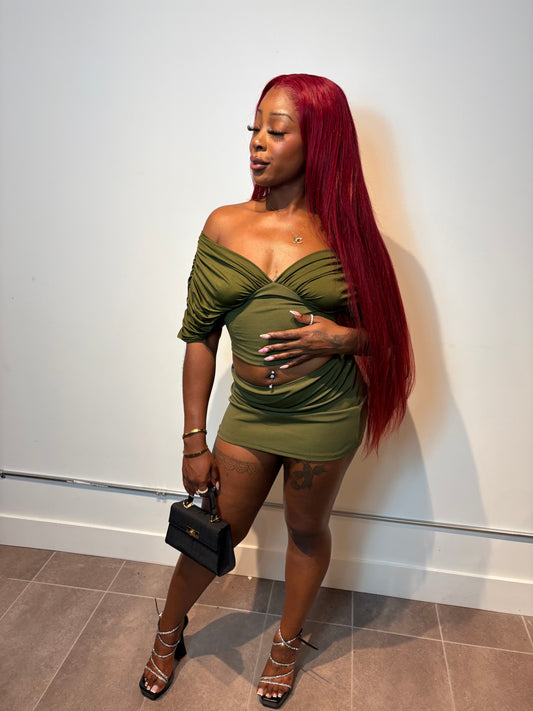 Olive Desire Skirt Set