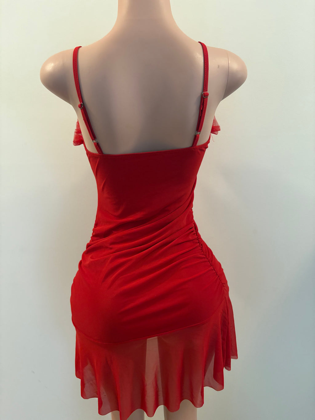 Ruffle Me Up Red Mini Dress
