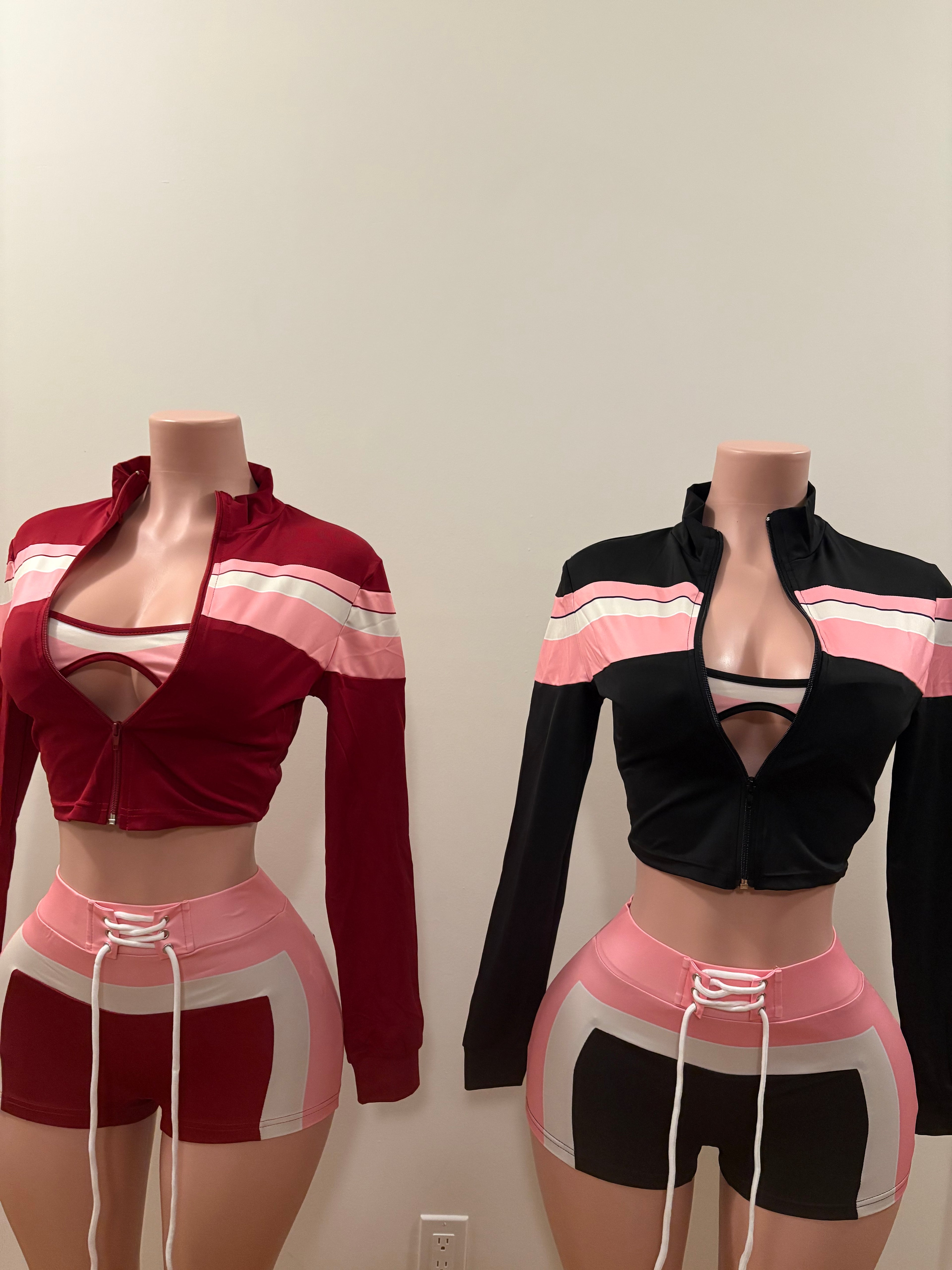 Colour Block Zip-Up Two Piece Set ‼️