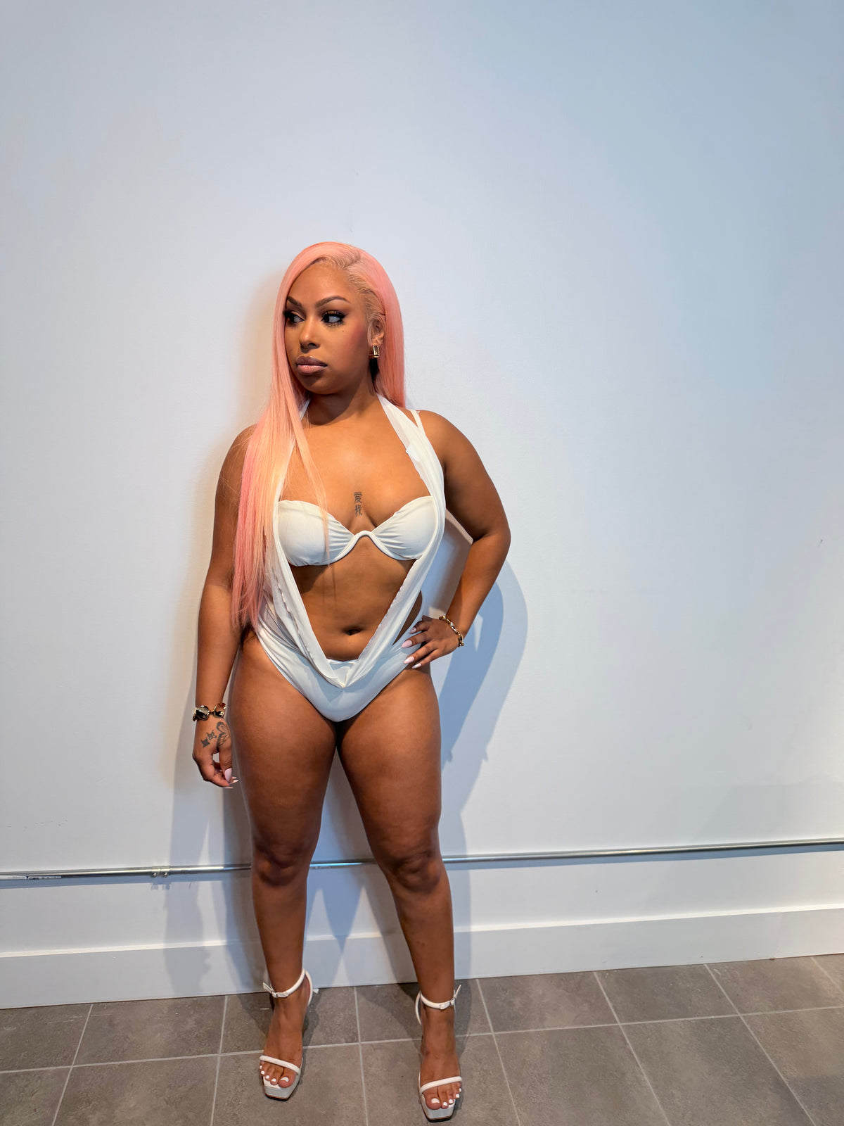 Ivory Luxe Mesh Monokini