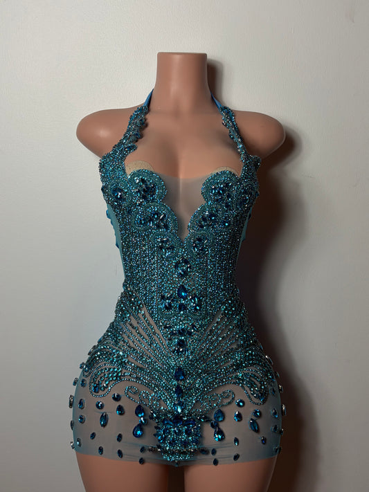 PRE ORDERS Ocean Goddess Crystal Mini Dress