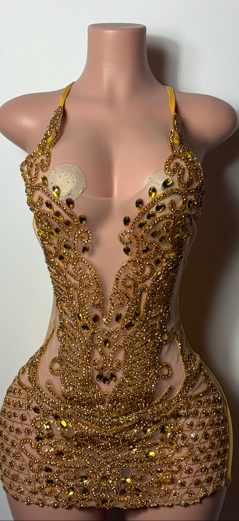PREORDERS Gold Diamond Fantasy Mini Dress