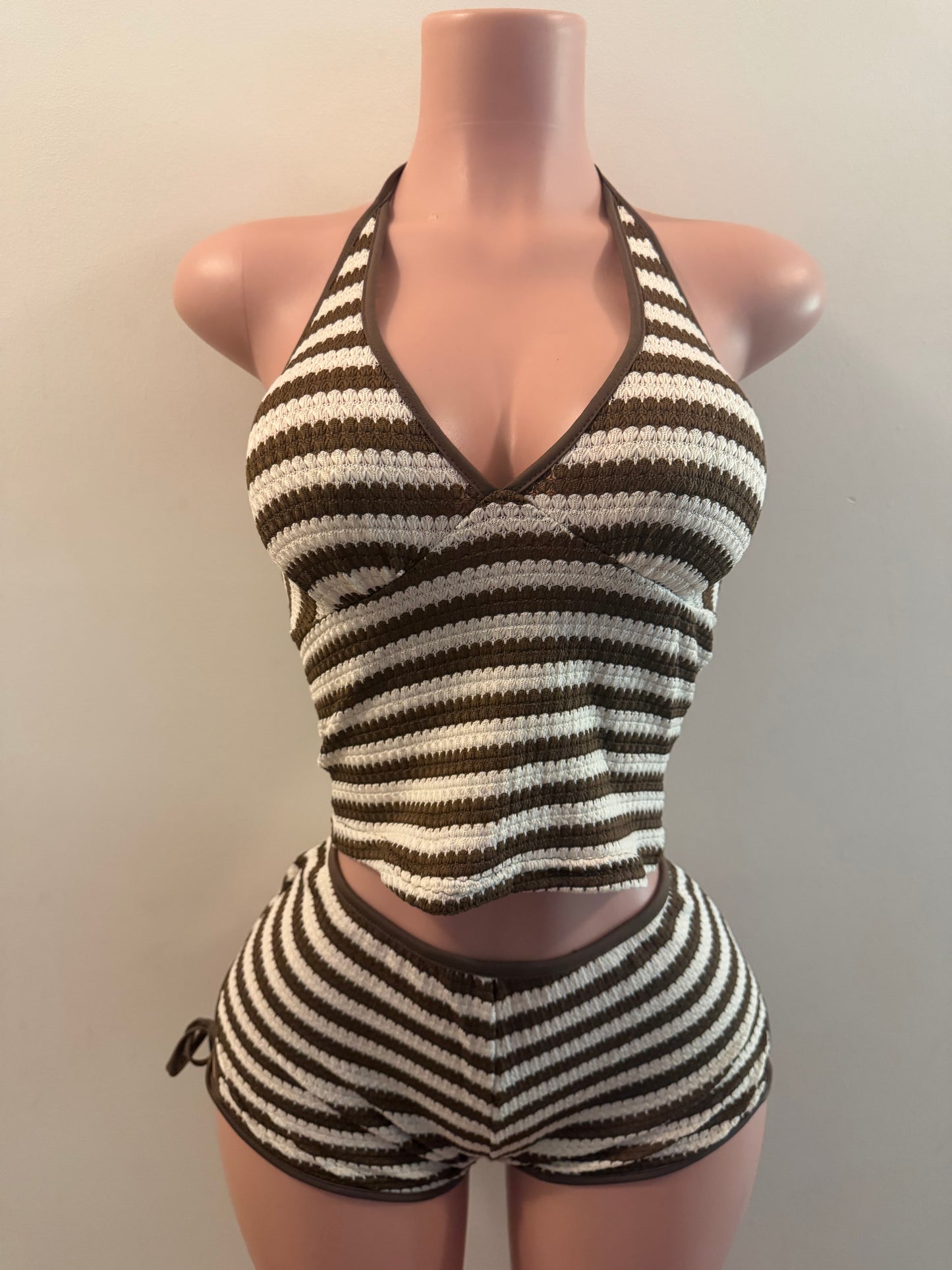 Mocha Coast Crochet Short Set
