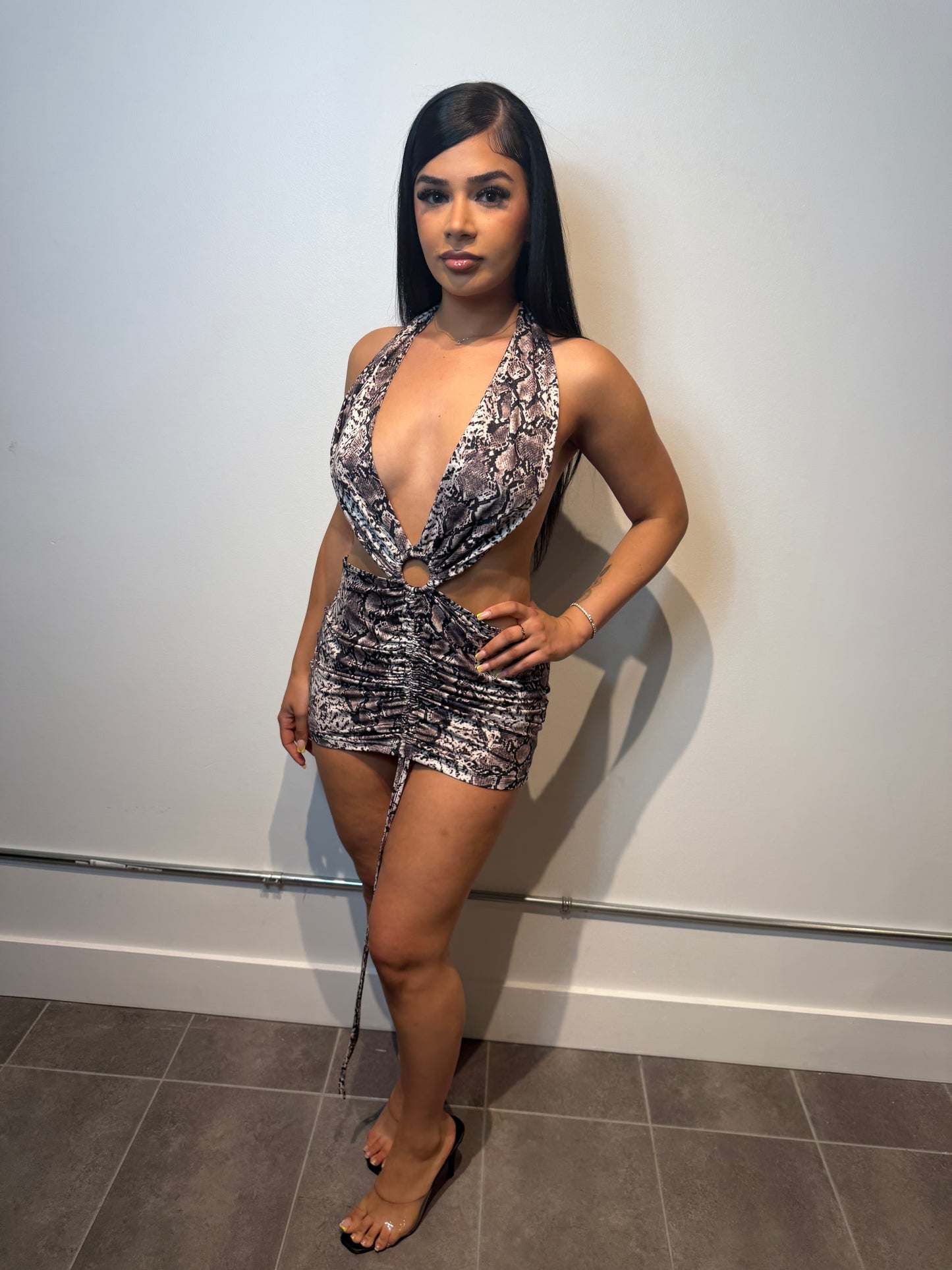 Venom Nights Ruched Mini Dress
