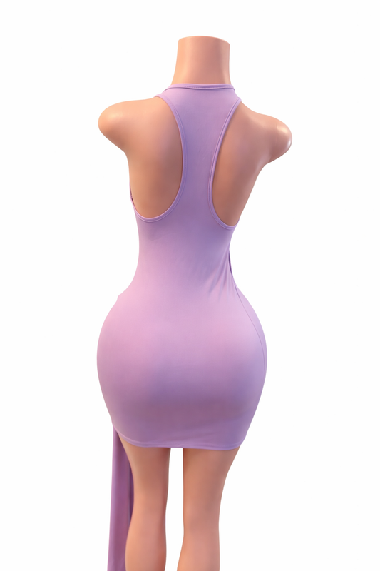 Lilac Drape Mini Dress