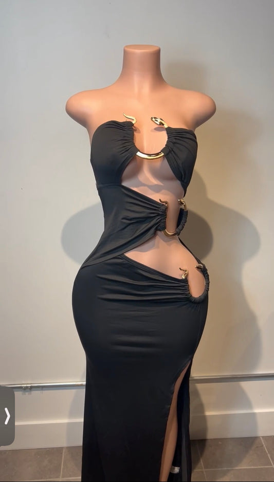 Midnight Muse Cutout Maxi Dress