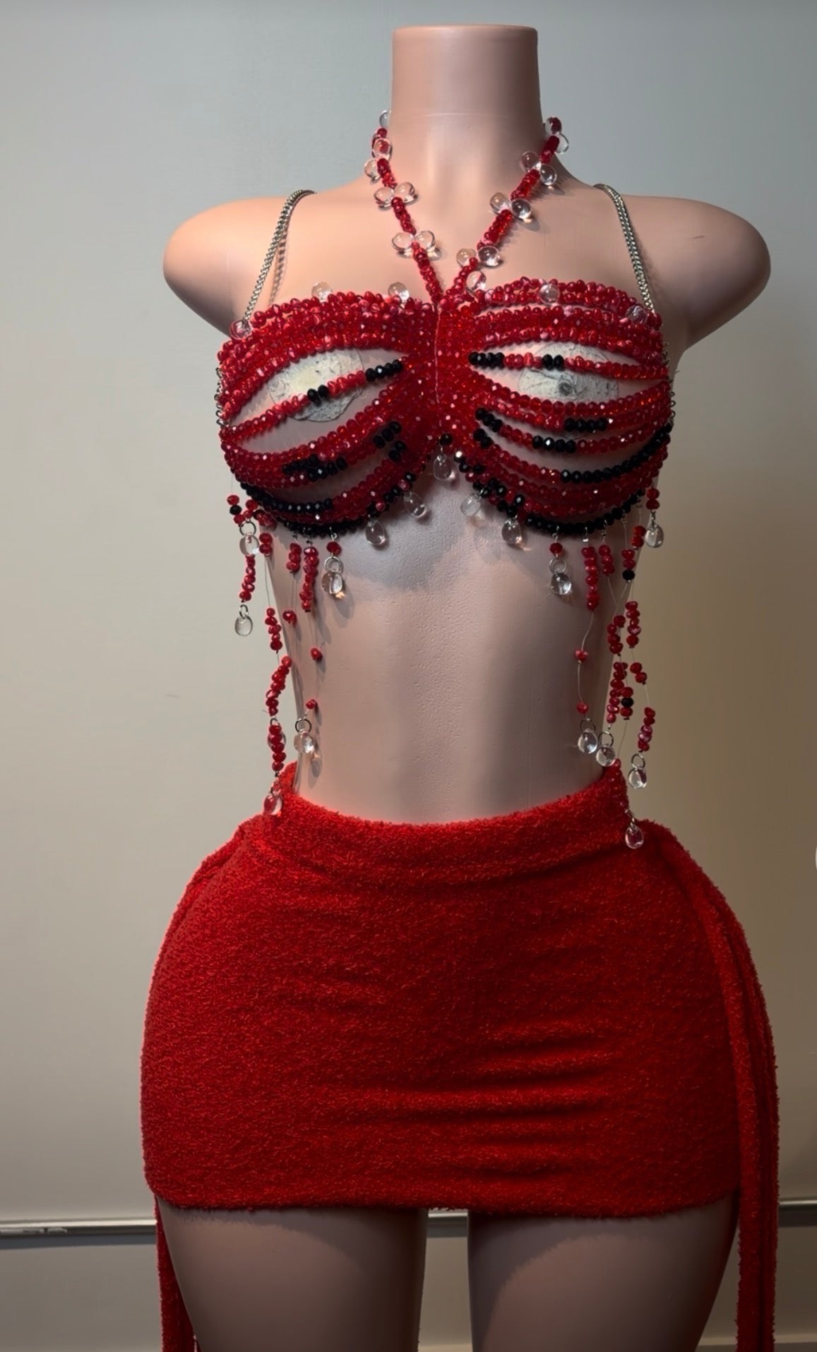 Ruby Jewel Beaded Set