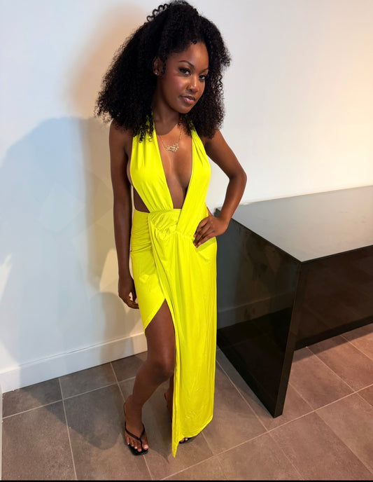 Lime Light Goddess Maxi Dress