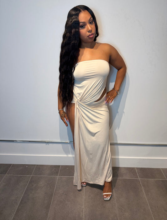 Ivory Muse Cut-Out Maxi Dress
