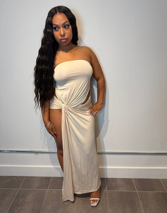 Ivory Muse Cut-Out Maxi Dress