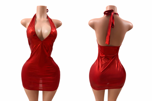 Red Hot Halter Mini Dress