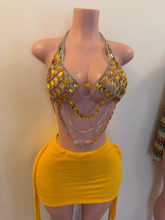 ✨ Golden Goddess Skirt Set