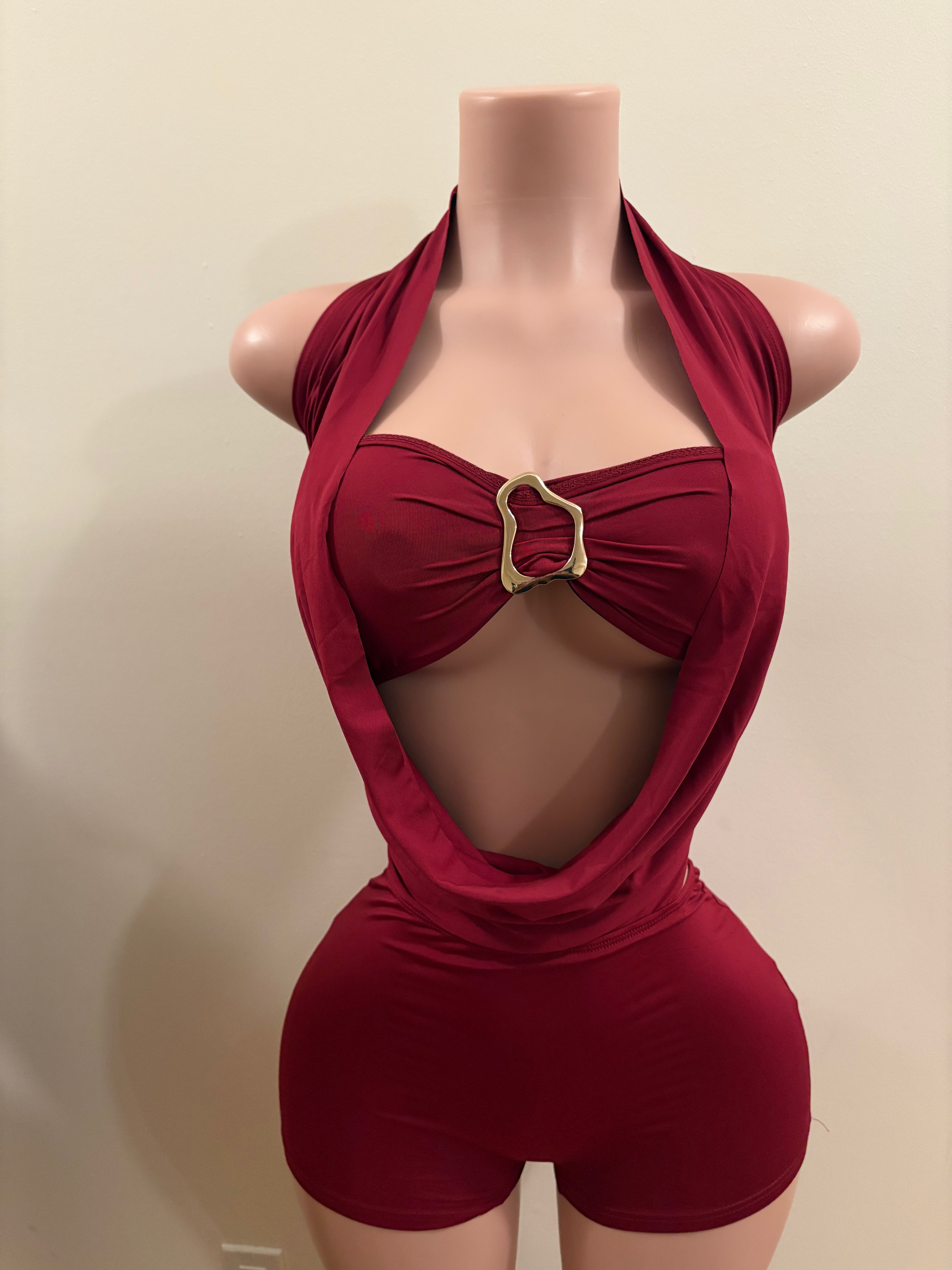 Crimson Allure Romper