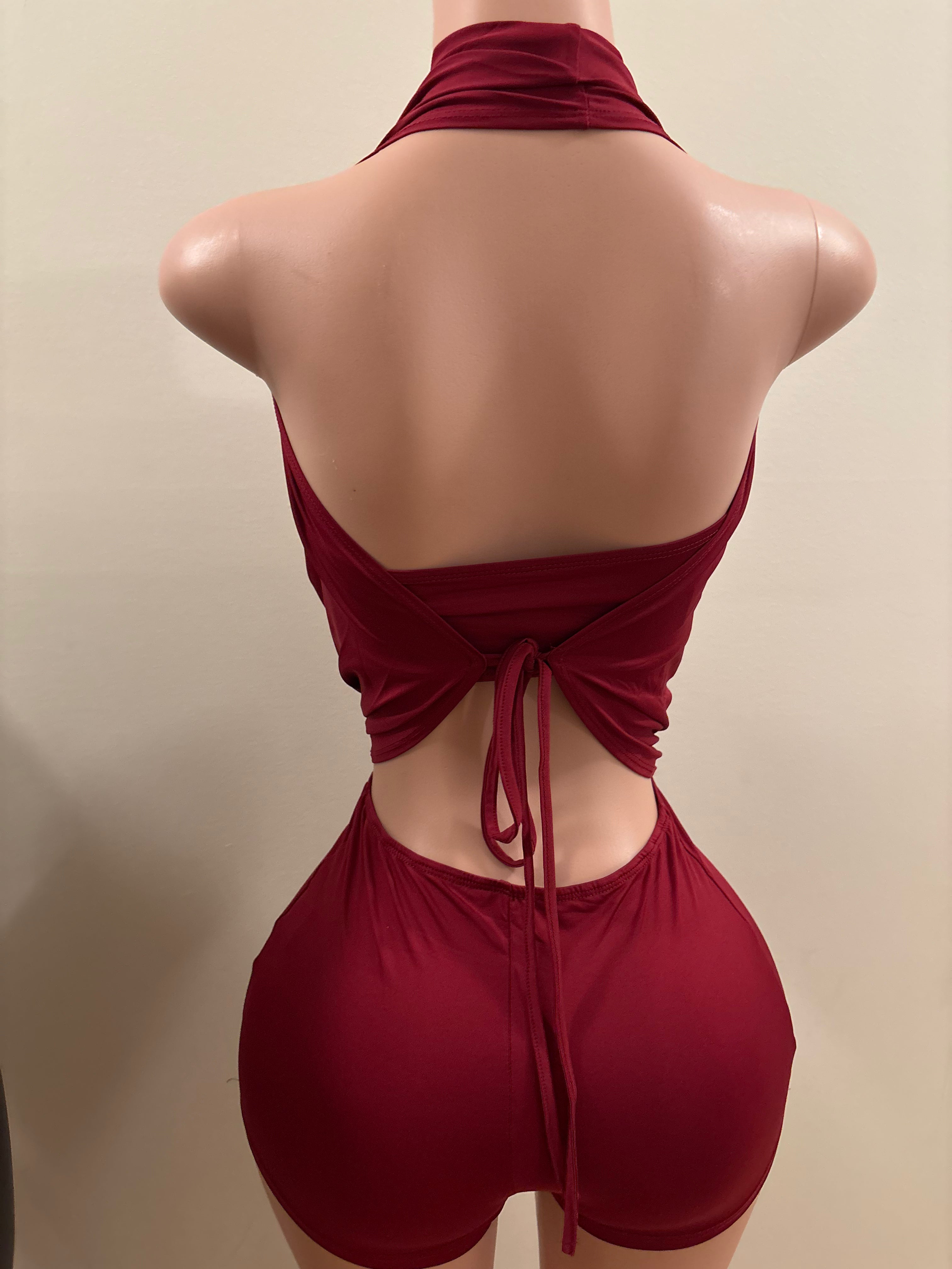 Crimson Allure Romper