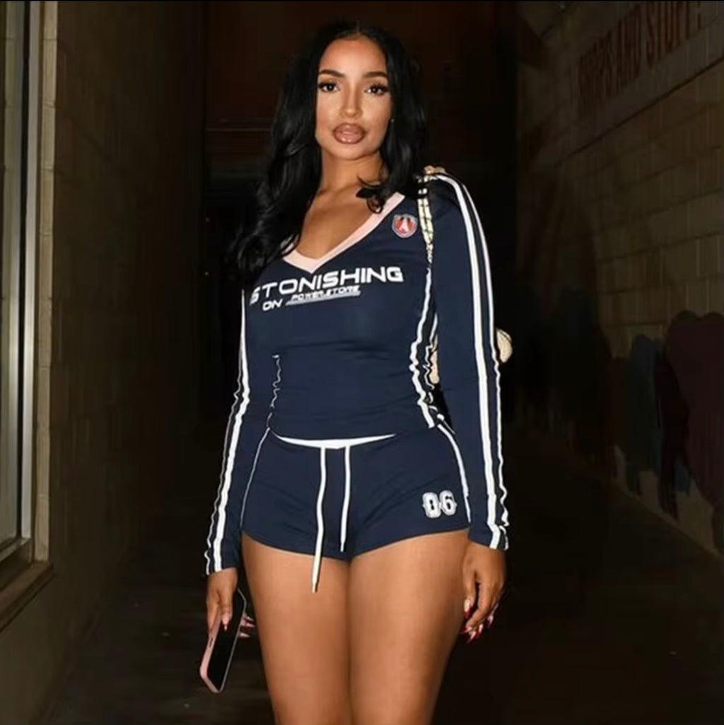 Playmaker Energy | Navy-Pink Sporty Lounge Set
