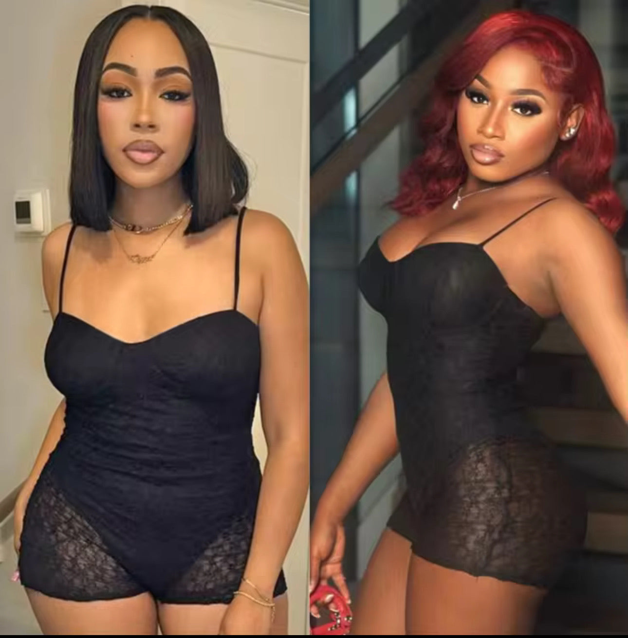 Bare & Boujee | Spaghetti Strap Black Lace Romper
