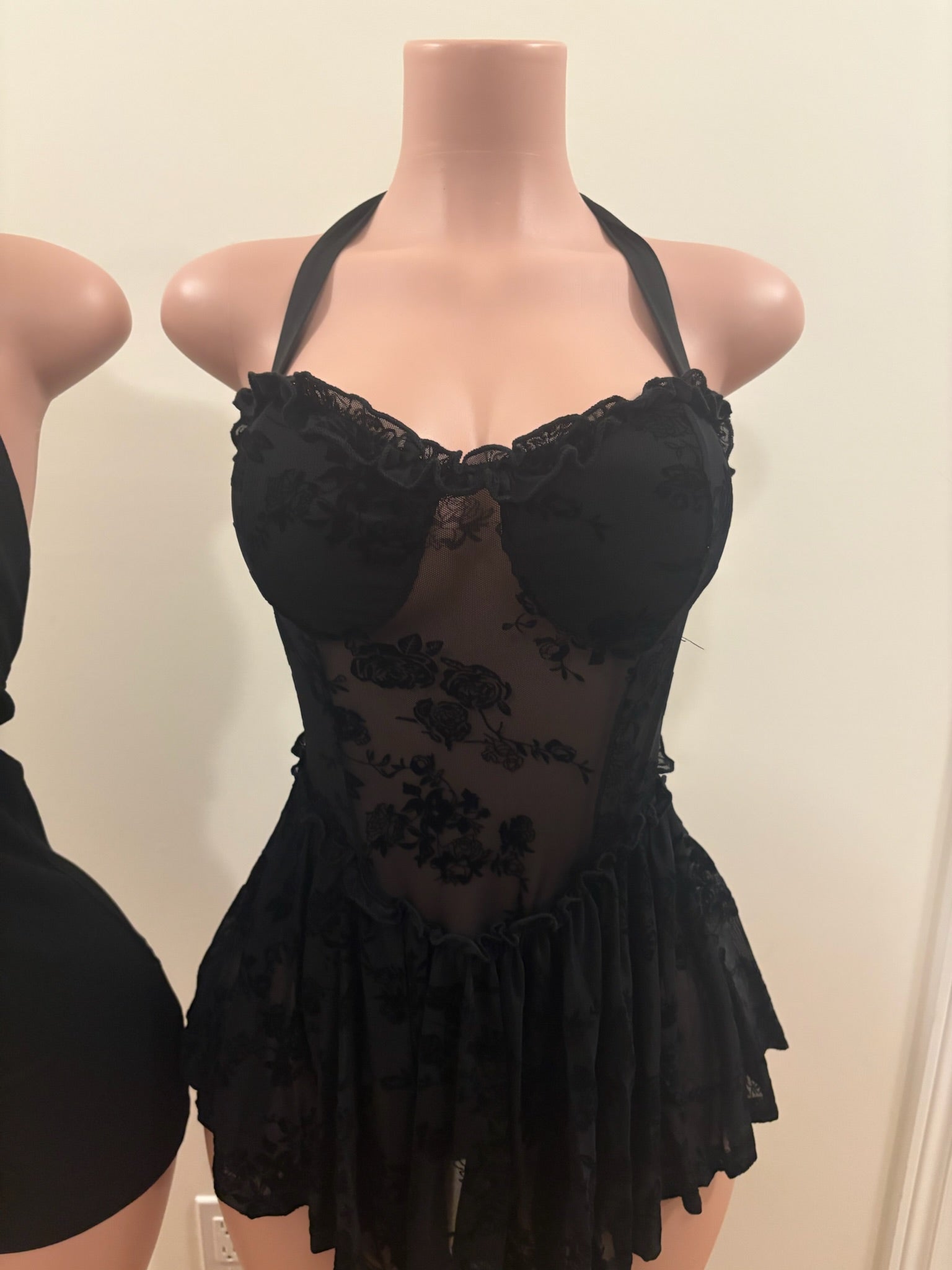 Midnight Mirage Mesh Mini Dress'