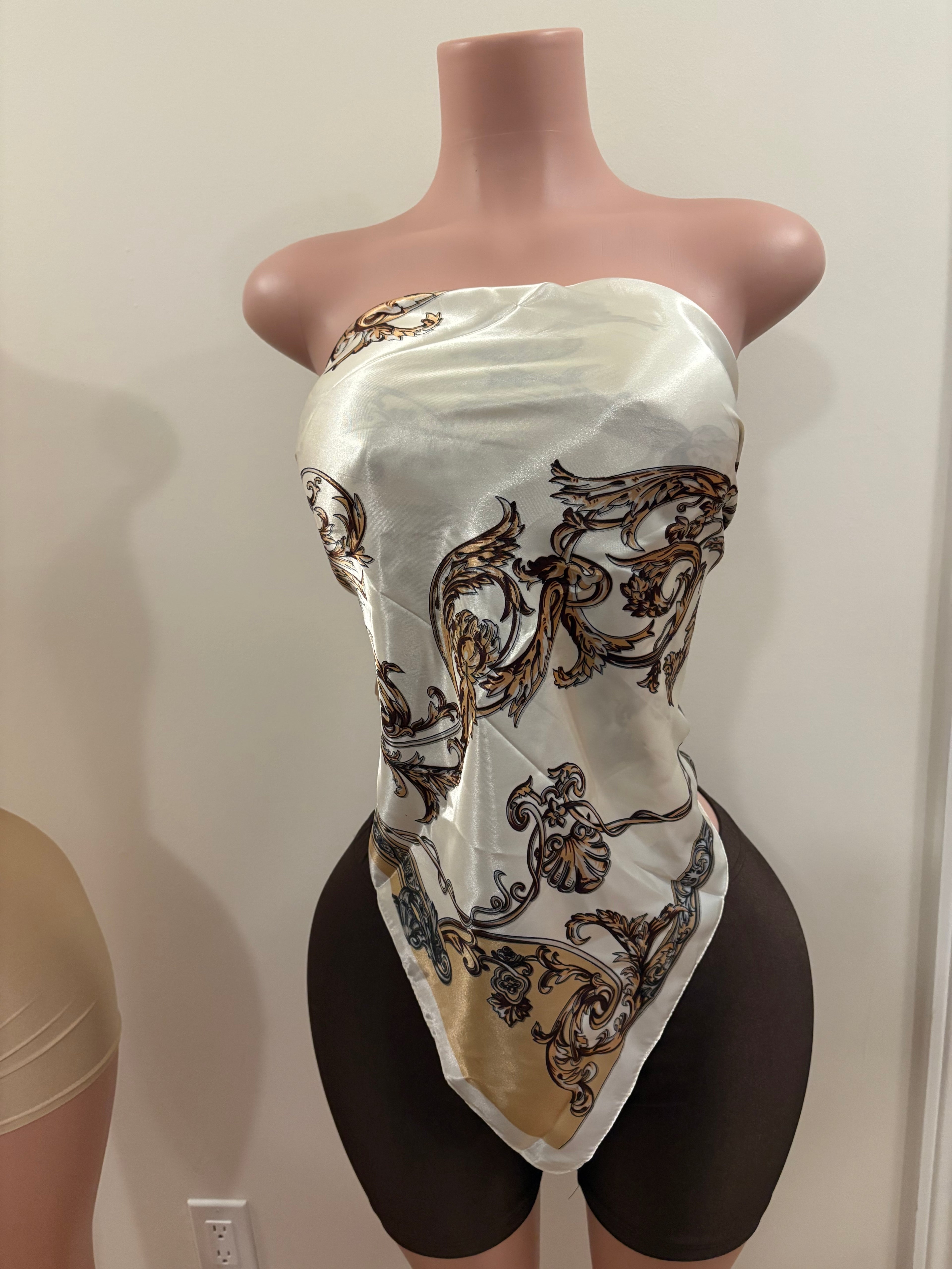 Royal Silk Scarf Top (Bronze Baroque)