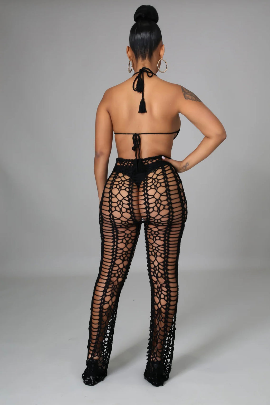 Midnight Net Lace-Up Jumpsuit
